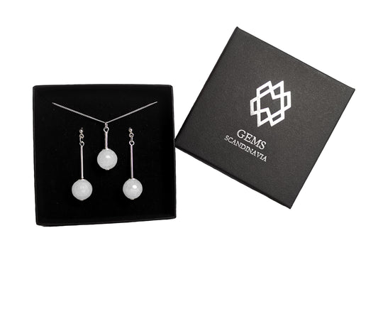 BIRDIE JADE necklace & earrings - GEMS SCANDINAVIA