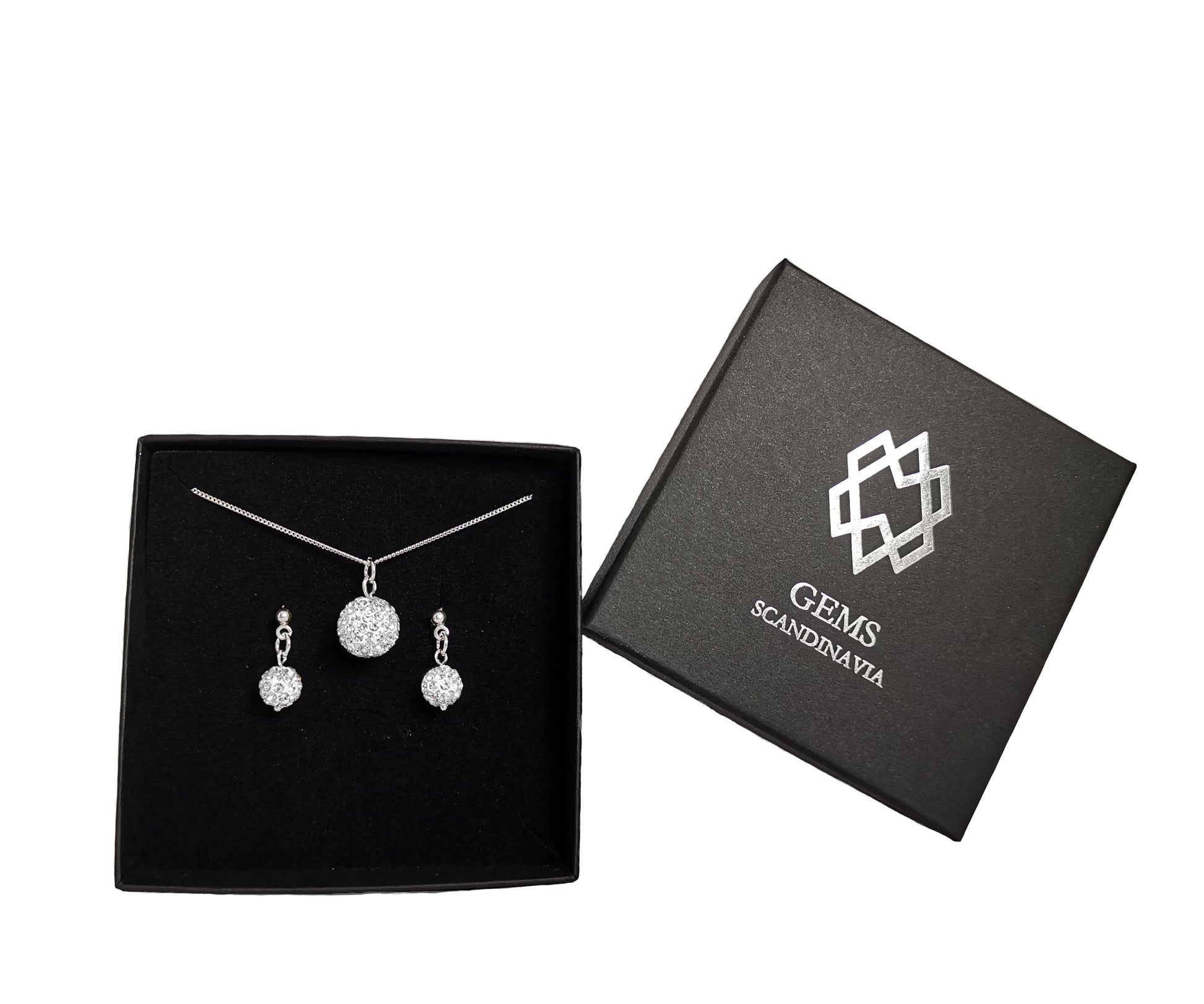 DIMPLES CRYSTAL necklace & earrings - GEMS SCANDINAVIA