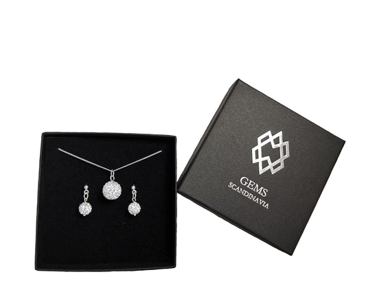 DIMPLES CRYSTAL necklace & earrings - GEMS SCANDINAVIA